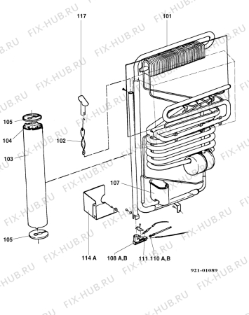 Взрыв-схема холодильника Upo NK105 - Схема узла Cooling generator